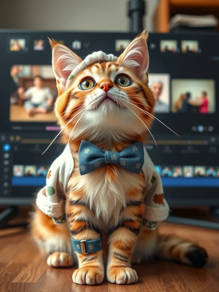 cat wearing a bow tie.