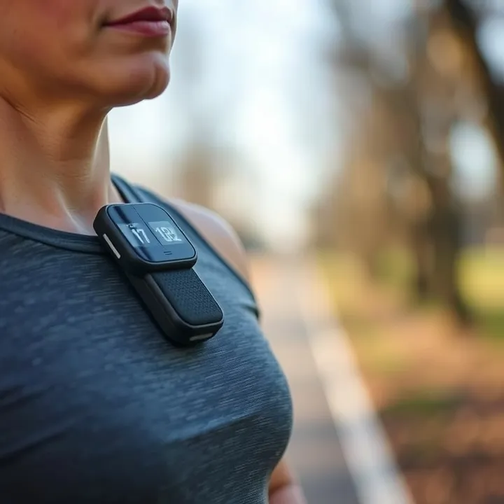 Woman wearing a fitness tracker.