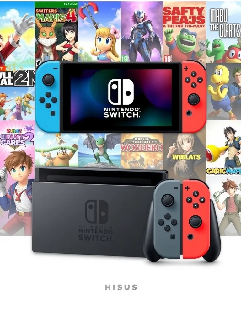 Nintendo switch with games.