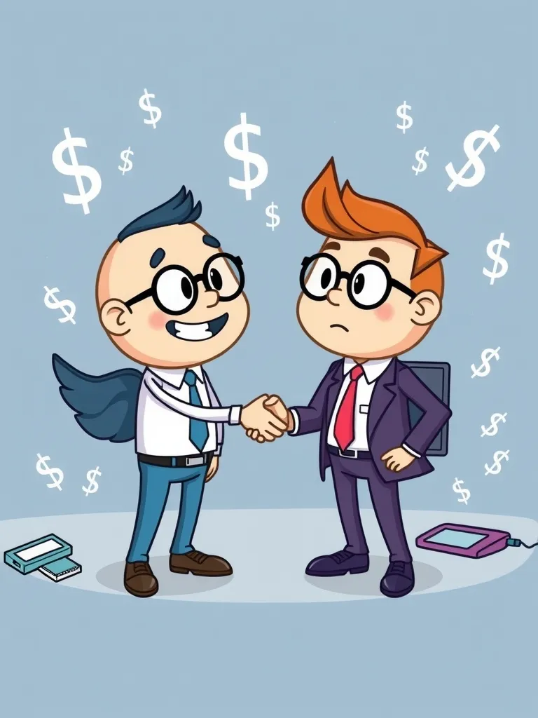 Two men shaking hands.