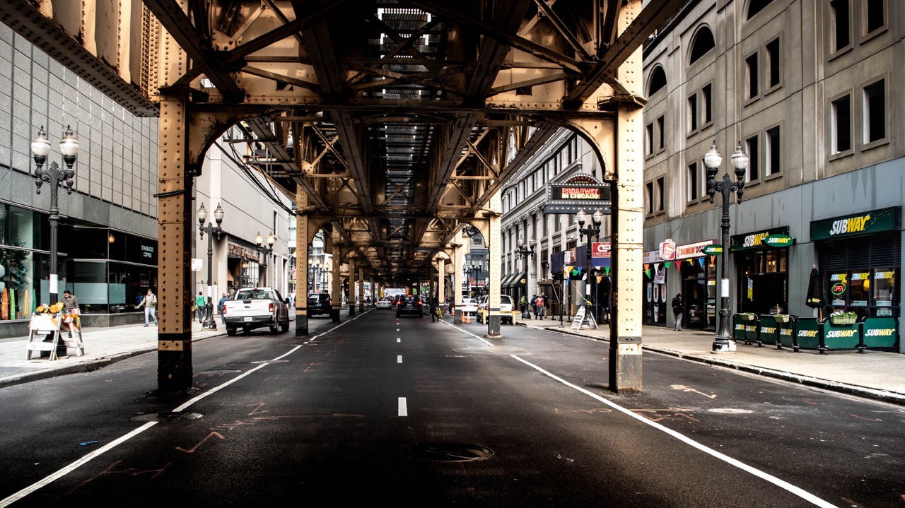 street under the bridge